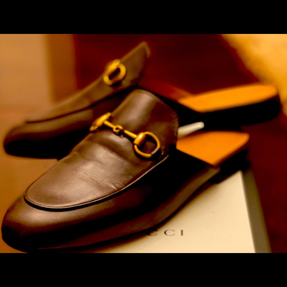 GUCCI LEATHER PRINCETON MULE SIZE (36) Brown